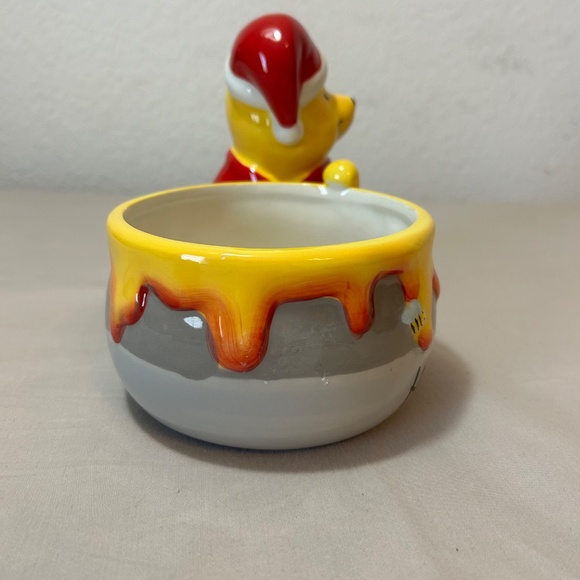 RARE | Winnie The Pooh Honey Pot Candy Dish | Santa Hat Christmas Disney‎ - Picture 4 of 6